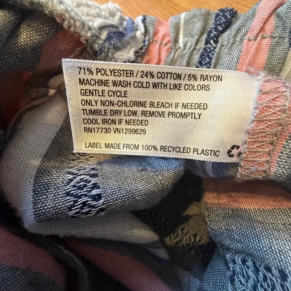 Knox Rose Women’s Striped Wide-Leg Capri Pants in Blue, Pink, White Size Small - Picture 6 of 9